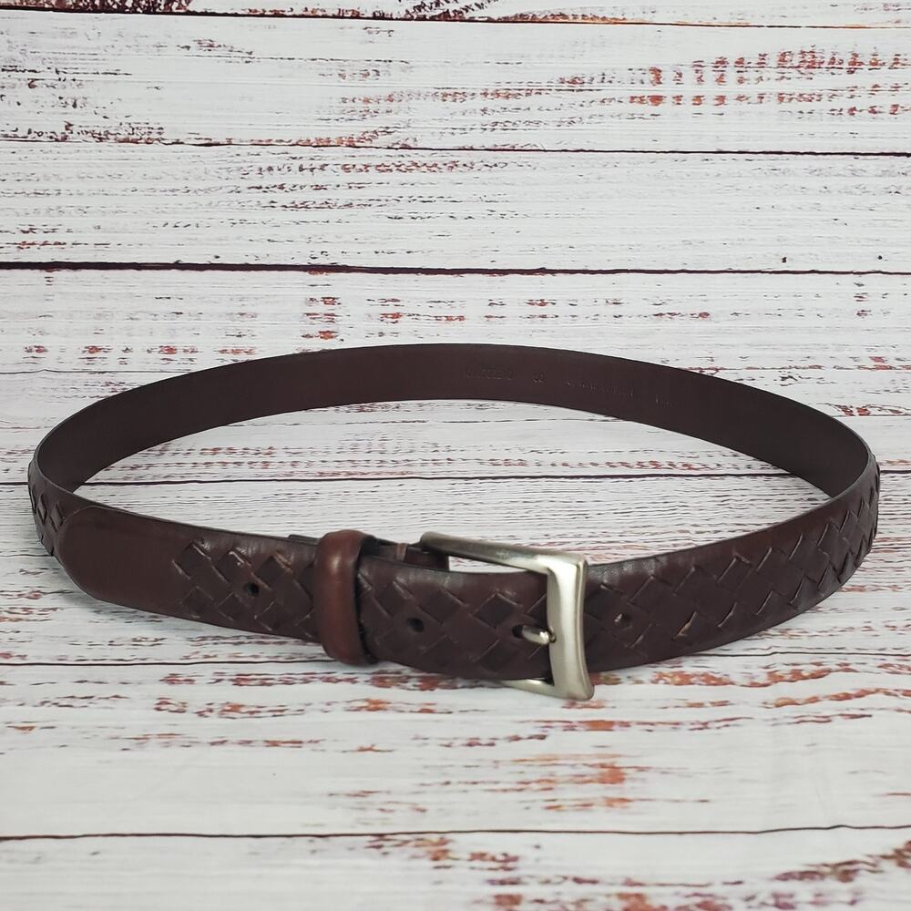 Braided Brown Leather Belt Size 36 Medium Unisex Western Country Cowboy Cowgirl